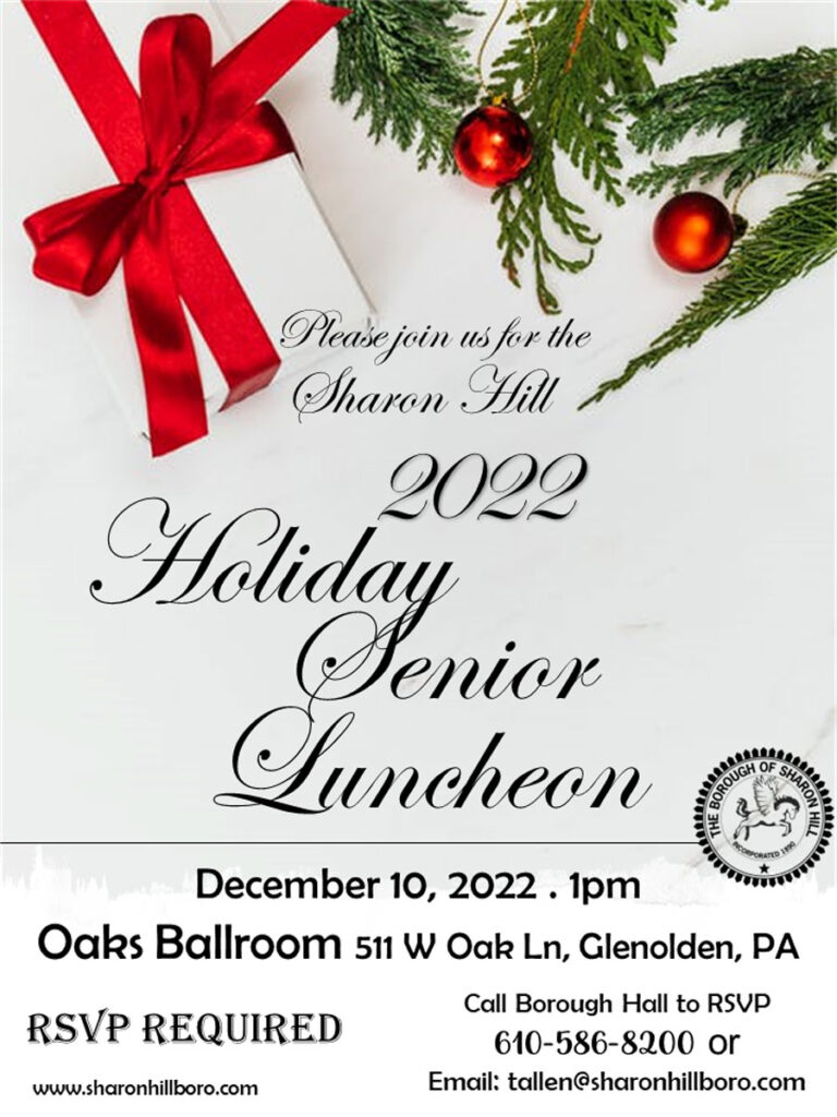 Seniors Invited To Attend Holiday Luncheon On Saturday December 10 