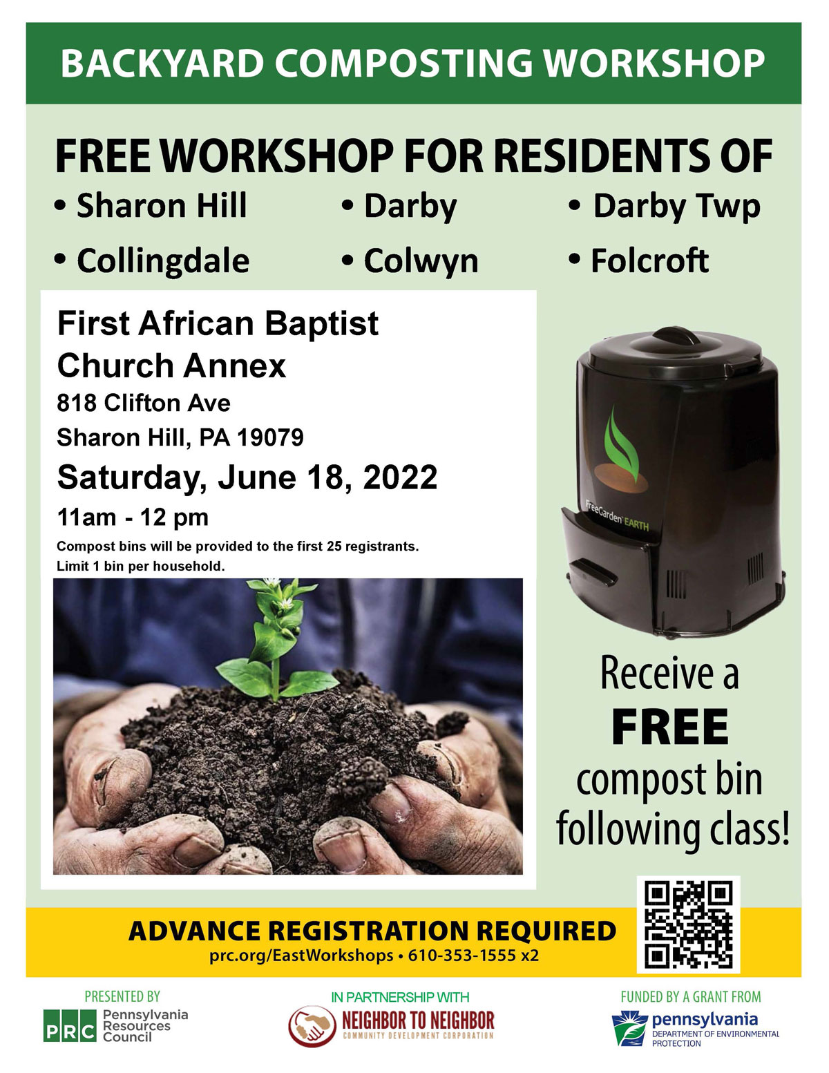 Free Backyard Composting June 18 Sharon Hill Borough