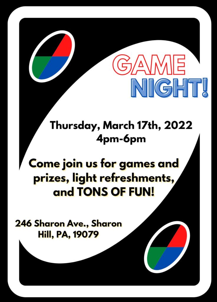 Sharon Hill Library Game Night